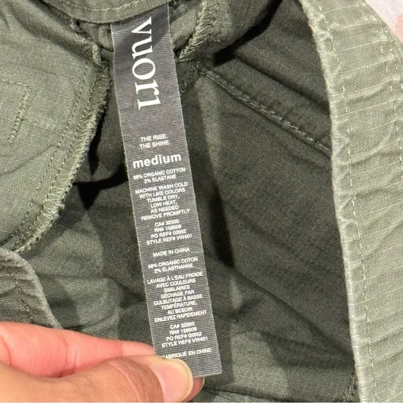 Vuori Cargo Pants Women Sz M Ripstop Army Green Mid Rise Slim Fit Gorp Core - Picture 14 of 15